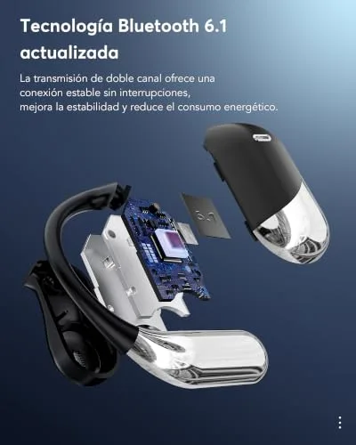 Xoruezls ▫️ Auscultadores com tradução em tempo real e ecrã LCD, tradução instantânea de voz em 198 idiomas, design aberto, Bluetooth 6.1, 60 horas de autonomia, ideais para viagens, reuniões e aprendizagem 3