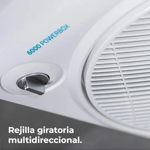 Cecotec ▫️ Ventilador de chão branco 6000 Power Box Cool. Motor de cobre, 50 W, diâmetro de 12" com 5 pás, grelha giratória, 3 velocidades, temporizador de 2 horas, utilização simples e segura 4