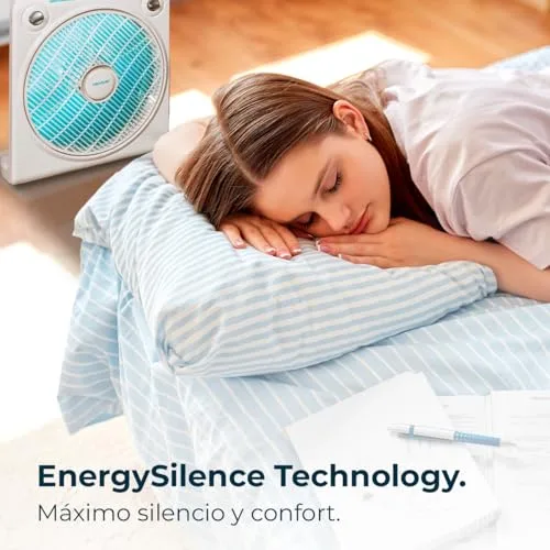 Cecotec ▫️ Ventilador de chão branco 6000 Power Box Cool. Motor de cobre, 50 W, diâmetro de 12" com 5 pás, grelha giratória, 3 velocidades, temporizador de 2 horas, utilização simples e segura 7