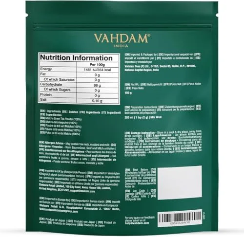 VAHDAM ▫️ Chá Matcha em Pó 100 g, autêntico chá Matcha japonês de qualidade culinária 2