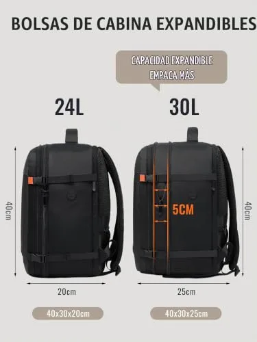 Yankony ▫️ Mochila 40x30x20 para a Ryanair – Expandível até 40x30x25 3