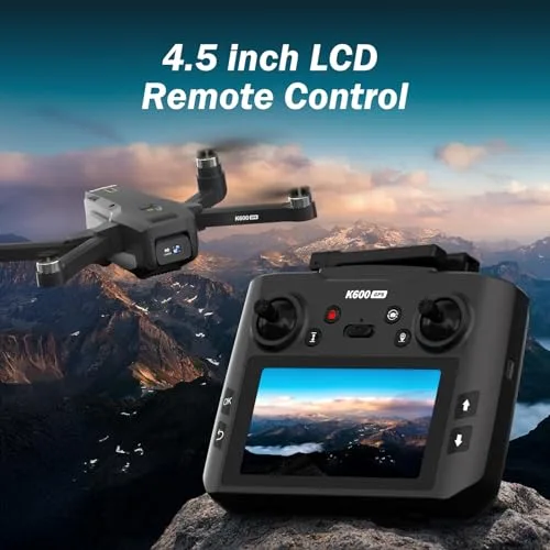 TRINTON TECH ▫️ Drone FPV com GPS, câmara com EIS, ecrã HD de 4,5", comando remoto para adultos e principiantes, modo Track&Orbit, drone com acompanhamento automático, controlo por gestos e retenção por gravidade, menos de 249 g 2