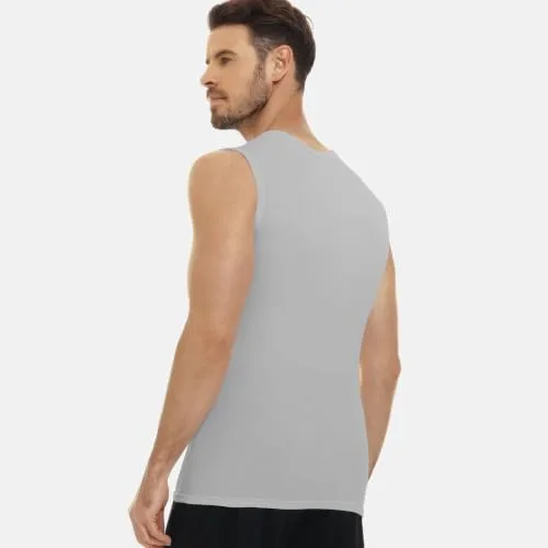 FALARY ▫️ Camisolas de alças para homem, conjunto de 3 camisolas interiores para homem, 100% algodão, branco, preto, azul-marinho, verde-oliva, tamanhos S-5XL 2