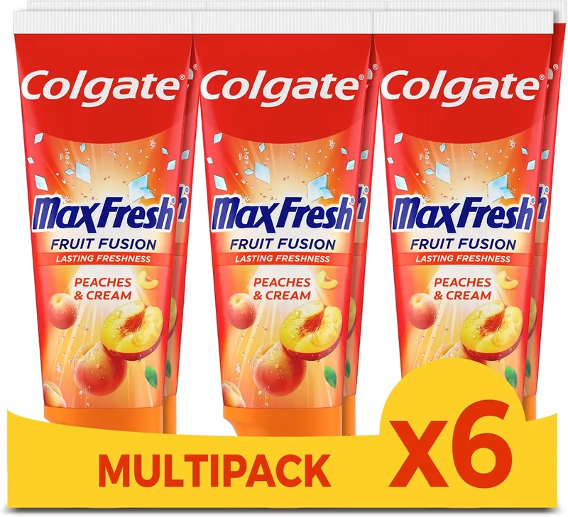 Colgate ▫️ Pasta de dentes Max Fresh Fruit Fusion Pêssego 6x75 ml