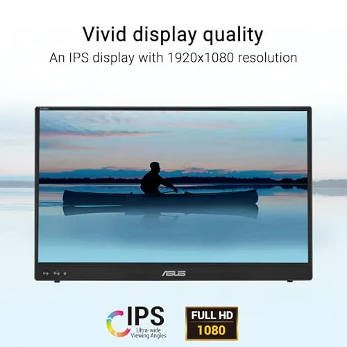 ASUS ▫️ ZenScreen MB16AHVE - Ecrã portátil de 16 polegadas (diagonal útil de 15,6 polegadas), FHD, painel IPS, alimentação por cabo, rotação automática, suporte, USB Type-C®, mini HDMI®, sem cintilação 2