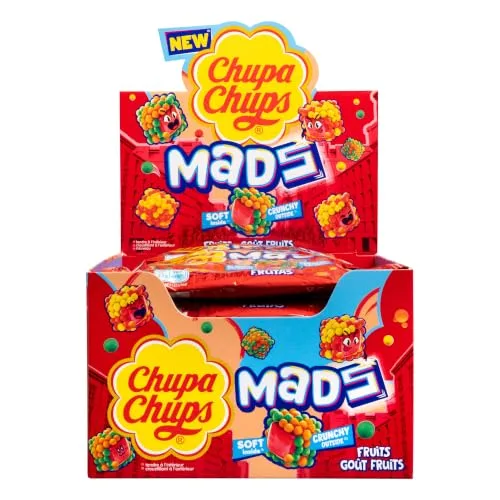 Chupa Chups ▫️ Mads Fruits, Rebuçados de Goma Crocantes com Sabor a Fruta, 12 unidades 2