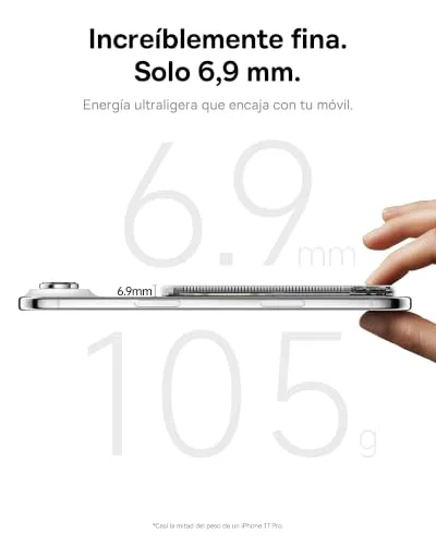 Baseus ▫️ Picogo AM71 - Carregador portátil Magsafe ultrafino de 0,69 cm, 5000 mAh, certificação CCC, com cabo USB-C de 20 W, bateria externa sem fios para iPhone 17/16/15/14/13, prateado 2