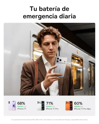 Baseus ▫️ Picogo AM71 - Carregador portátil Magsafe ultrafino de 0,69 cm, 5000 mAh, certificação CCC, com cabo USB-C de 20 W, bateria externa sem fios para iPhone 17/16/15/14/13, prateado 6