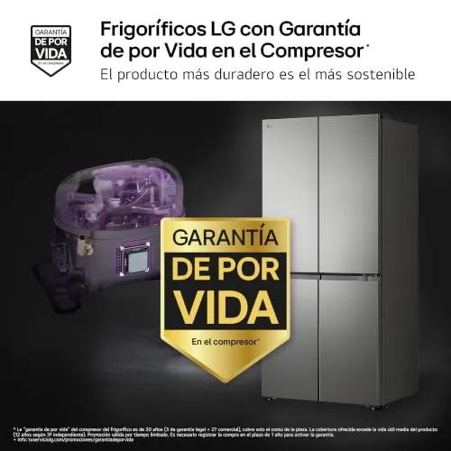 LG ▫️ GMBS30SEPY - Frigorífico American Combi, Ecrã LED interno, Wi-Fi ThinQ, Classe energética E, 580 L, Aço inoxidável anti-impressões 4