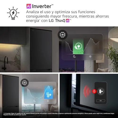 LG ▫️ GMBS30SEPY - Frigorífico American Combi, Ecrã LED interno, Wi-Fi ThinQ, Classe energética E, 580 L, Aço inoxidável anti-impressões 5