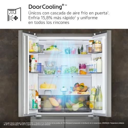 LG ▫️ GMBS30SEPY - Frigorífico American Combi, Ecrã LED interno, Wi-Fi ThinQ, Classe energética E, 580 L, Aço inoxidável anti-impressões 6