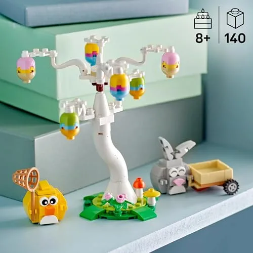 LEGO ▫️ Caça aos Ovos de Páscoa do Coelho e do Pintinho - Figuras de Animais Inc. Coelho e Pássaro - Trabalhos manuais de Páscoa para crianças - Presentes para meninas e meninos a partir dos 8 anos - 40808 (Conjunto de 2) 3