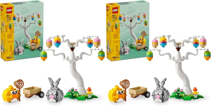 LEGO ▫️ Caça aos Ovos de Páscoa do Coelho e do Pintinho - Figuras de Animais Inc. Coelho e Pássaro - Trabalhos manuais de Páscoa para crianças - Presentes para meninas e meninos a partir dos 8 anos - 40808 (Conjunto de 2)