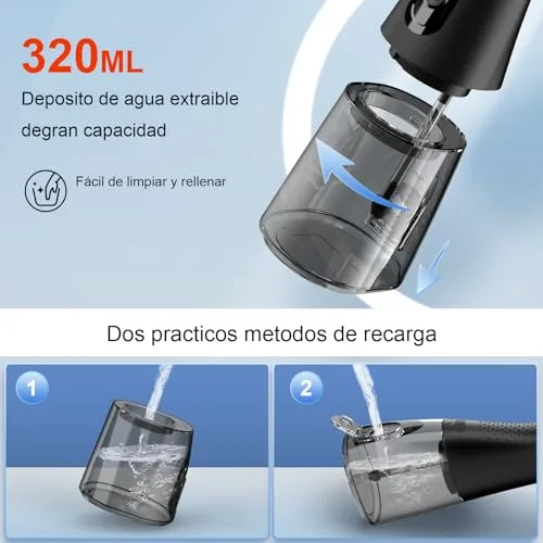 Lyinda ▫️ Irrigador dentário, 320 ml, 4 modos, 5 bicos, IPX7, preto 4