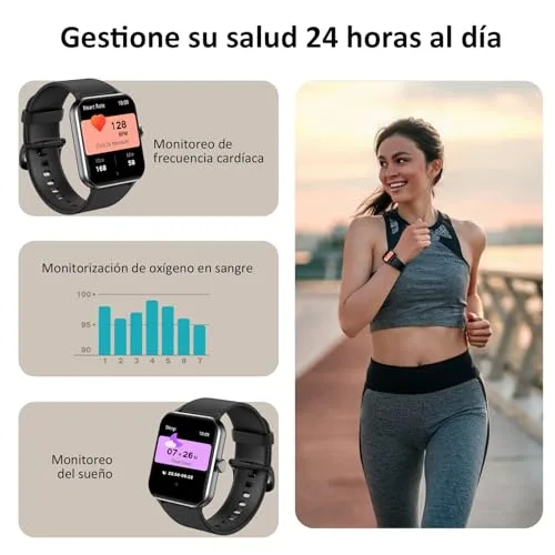 Blackview ▫️ Relógio inteligente para homem (fazer/receber chamadas), relógio inteligente para homem de 1,85" – pulsómetro/oxímetro/monitorização do sono, mensagens do WhatsApp, pulseira de atividade – 100 modos desportivos, podómetro, Android e iOS 3