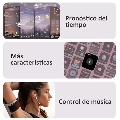 Blackview ▫️ Relógio Inteligente para Mulher (Fazer/Receber Chamadas), Relógio Inteligente para Mulher de 1,85" - Pulsómetro/Oxímetro/Monitorização do Sono, Mensagens do WhatsApp, Pulseira de Atividade - Mais de 100 Modos Desportivos, Podómetro, Android e iOS 6