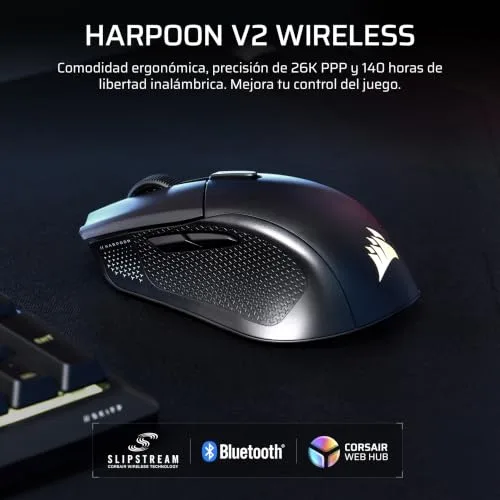 Corsair ▫️ Rato de jogos sem fios Harpoon v2 – Preto 2