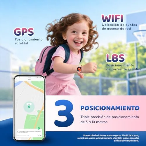 Blackview ▫️ 4G – Relógio inteligente para crianças com GPS, SOS, videochamadas, chat de voz, relógio inteligente de 1,75” para crianças com pedómetro, lanterna LED, modo escola, despertador, jogos, para meninos e meninas, azul 2