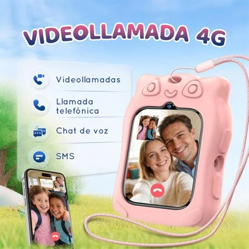 Blackview ▫️ 4G – Relógio inteligente para crianças com GPS, SOS, videochamadas, chat de voz, relógio inteligente de 1,75” para crianças com pedómetro, lanterna LED, modo escola, despertador, jogos, para meninos e meninas, azul 3