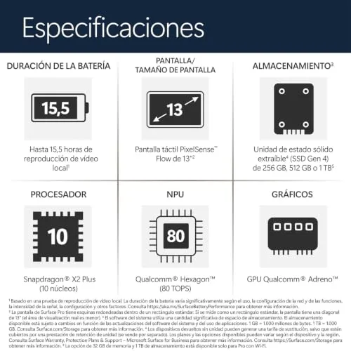 Microsoft ▫️ Surface Pro, 13" | Snapdragon X2 Plus | 16 GB de RAM, SSD de 256 GB 5