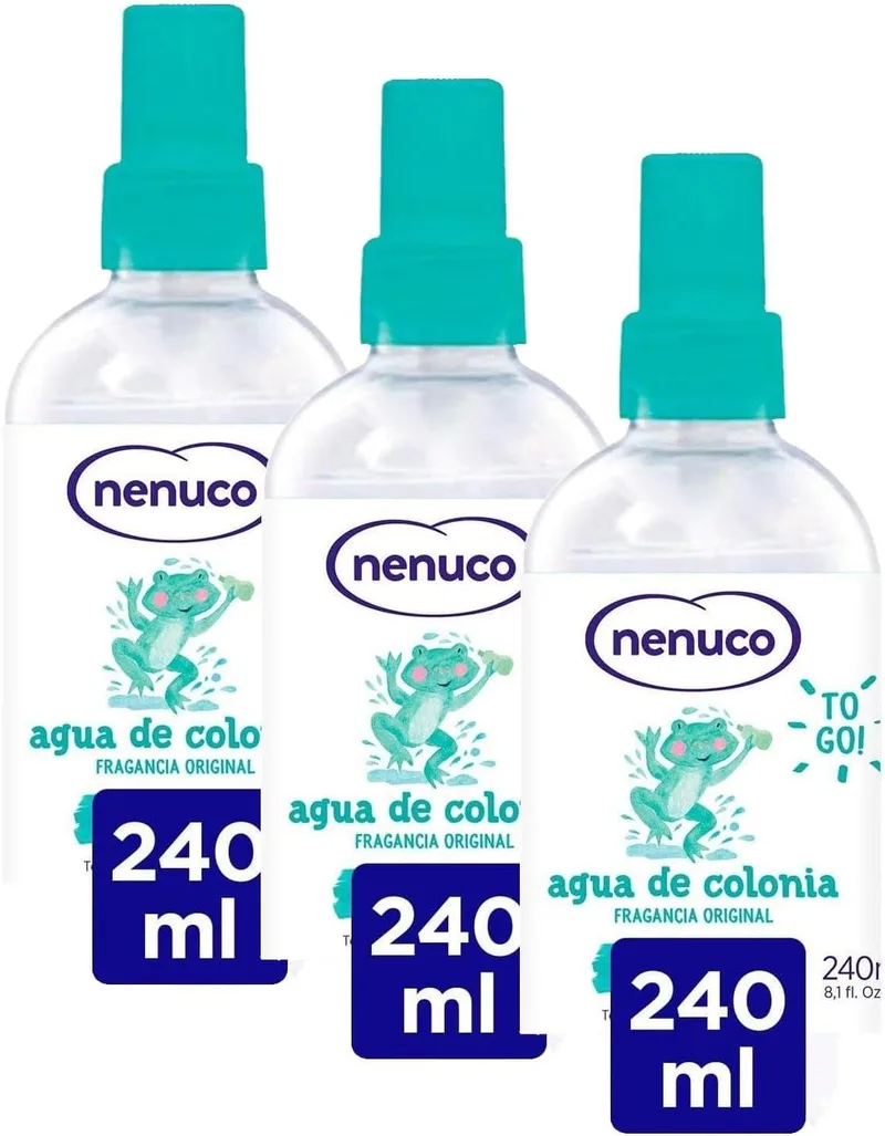 Nenuco ▫️ Água de Colónia recomendada para recém-nascidos (a partir dos 3 meses), Fragrância Original - Formato em spray de 240 ml (embalagem de 3)
