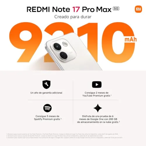 Xiaomi ▫️ REDMI Note 17 Pro MAX 5G, Smartphone 8+512 GB, Branco, bateria de 9210 mAh 3