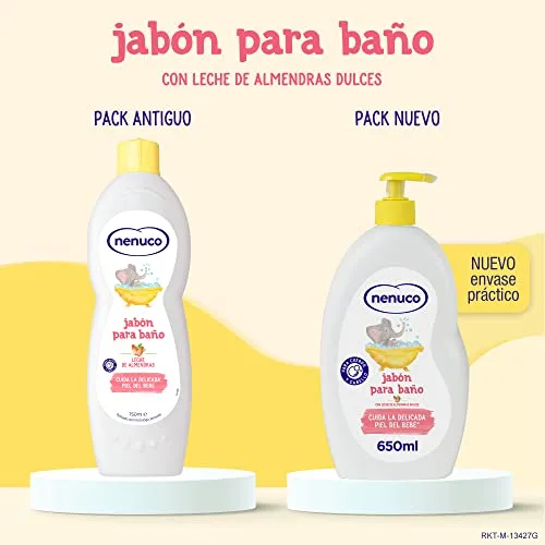 Nenuco ▫️ Sabonete de Banho, com Leite de Amêndoas Doces, para o Corpo e o Cabelo, 650 ml (Embalagem de 3) 5