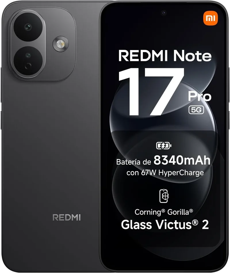 XIAOMI ▫️ REDMI Note 17 Pro 5G, smartphone de 12+256 GB, preto, bateria de 8340 mAh