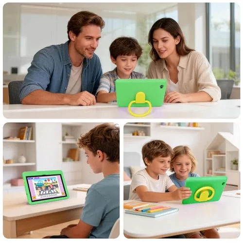 TT.KIDS ▫️ Tablet para crianças de 10 polegadas, tablet infantil com Android 16 e 5 núcleos, 24 GB de RAM e 128 GB de ROM, ecrã IPS HD 1280×800, bateria de 6000 mAh, controlo parental, Wi-Fi 6 e Bluetooth (verde) 7