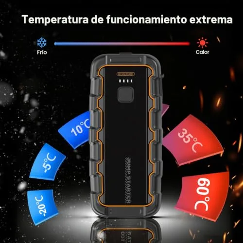 XILANHUA ▫️ Arrancador de bateria para automóvel de 7000 A, para motores a gasolina de 8,0 L/diesel de 6,0 L, Arrancador portátil de 12 V para automóvel com carregamento rápido USB e pinças para bateria, funciona em condições de frio extremo, para automóvel, mota, barco e campismo 4