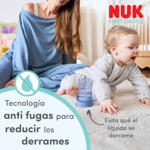 NUK ▫️ Magic Cup – copo de treino para bebés, a partir dos 8 meses, azul e lilás, copo para bebés de 230 ml, rebordo anti-derrame de 360°, 2 unidades 4