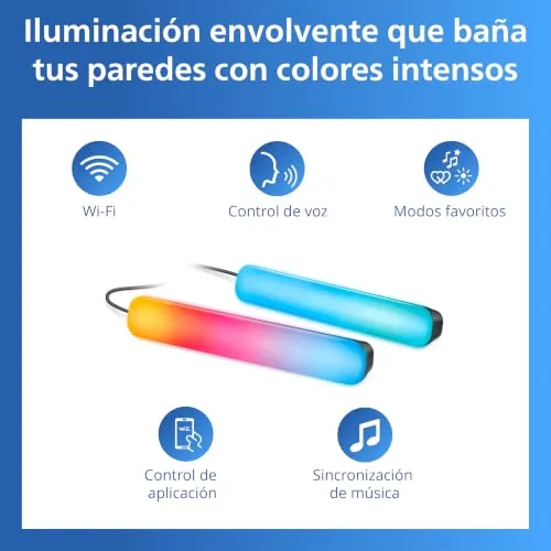 Philips ▫️ Smart LED Gradient Barra de Luzes Inteligentes para TV RGBIC, Conjunto de 2 2