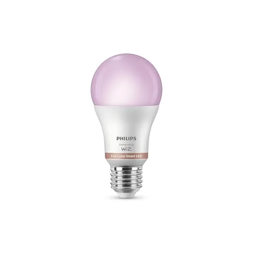 Philips ▫️ Smart Lighting, Lâmpada LED RGB Inteligente A60, E27, 1521 lm, Cor e Branco Ajustáveis 2200 K-6500 K, Intensidade Regulável, Compatível com WiZ, Alexa, Google Home e Apple Home 4