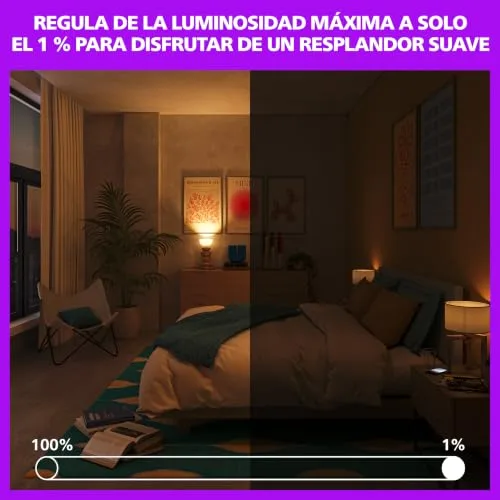 Philips ▫️ Smart Lighting, Lâmpada LED RGB Inteligente A60, E27, 1521 lm, Cor e Branco Ajustáveis 2200 K-6500 K, Intensidade Regulável, Compatível com WiZ, Alexa, Google Home e Apple Home 7