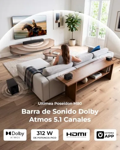ULTIMEA ▫️ Sistema de som surround 5.1 com Dolby Atmos e subwoofer sem fios 2