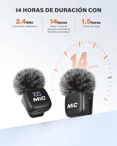 WARM BOX ▫️ Microfone Lavalier sem fios 2 em 1 para iPhone e Android, Conjunto de 2 6