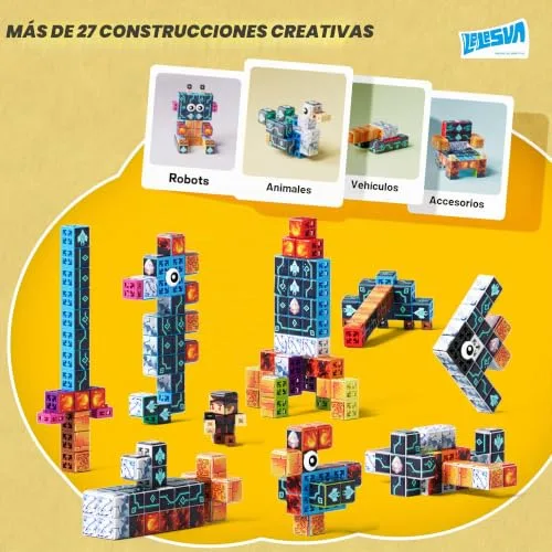 LELESUN ▫️ Spatial Soma Cube - Conjunto de 142 cubos temáticos para crianças a partir dos 5 anos, brinquedo educativo STEM, material ABS seguro, para meninos e meninas 5