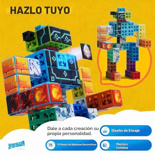 LELESUN ▫️ Spatial Soma Cube - Conjunto de 142 cubos temáticos para crianças a partir dos 5 anos, brinquedo educativo STEM, material ABS seguro, para meninos e meninas 6