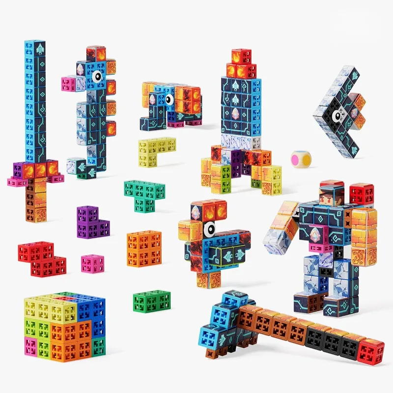 LELESUN ▫️ Spatial Soma Cube - Conjunto de 142 cubos temáticos para crianças a partir dos 5 anos, brinquedo educativo STEM, material ABS seguro, para meninos e meninas
