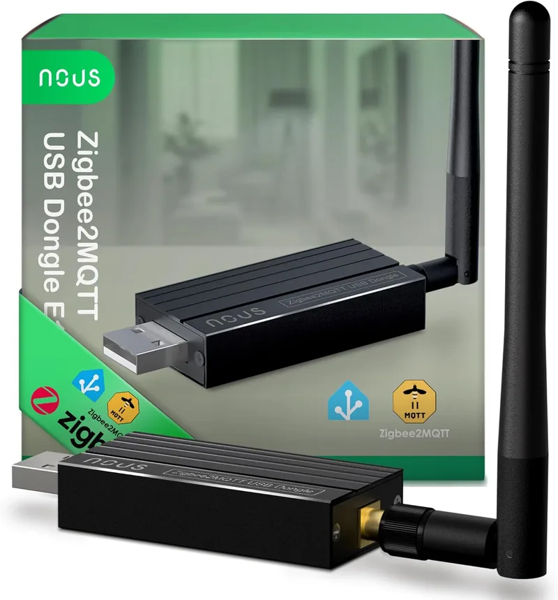 NOUS ▫️ E16 Dongle USB Zigbee2MQTT, Coordenador ZigBee 3.0 para Home Assistant, Gateway ZigBee USB com Bluetooth 5.2, Adaptador USB para Raspberry Pi, OpenHAB e Casa Inteligente