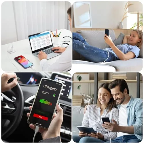 SFVest ▫️ Carregador de carregamento rápido para iPhone 14, 13, 12 e 11 [Pro/Plus/Pro MAX] – Carregador USB-C de 25 W e cabo Lightning de 1 m 5