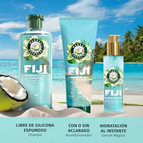 Herbal Essences ▫️ Fiji Pack: Champô sem sulfatos + Condicionador + Sérum 2