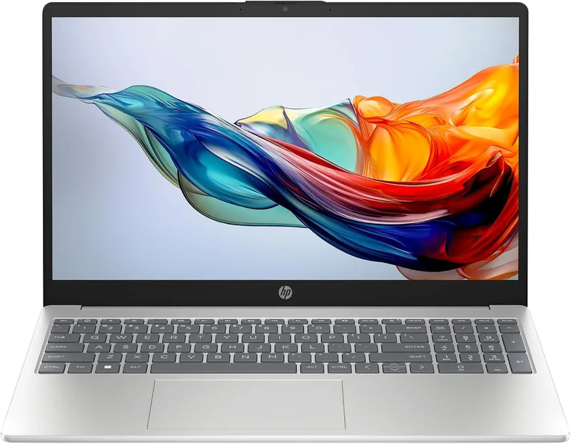 HP ▫️ 15-fc1009nsx - Portátil de 15,6" FHD (1920x1080), AMD Ryzen 5 | 16 GB de RAM, SSD de 512 GB, FreeDOS 3.0, teclado QWERTY espanhol, prateado, sem carregador incluído