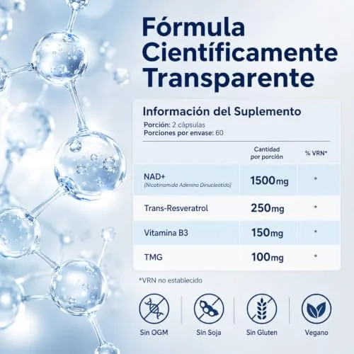 PIKGNEX ▫️ Suplemento de NAD+, 1500 mg de NAD e 250 mg de trans-resveratrol por dose, NAD Resveratrol para apoiar a energia celular, a vitalidade diária e um envelhecimento saudável, 120 cápsulas veganas 4