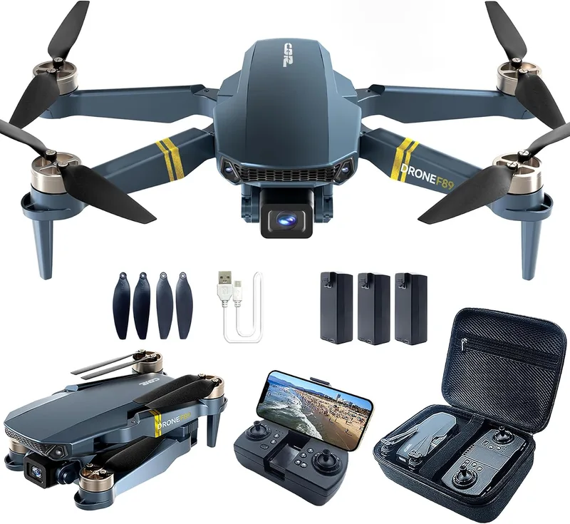 CHUBORY ▫️ Drone com câmara 4K HD, 84 minutos de voo (3 baterias), alcance de 800 m, acompanhamento automático, motor sem escovas e pairar automático – Ideal para principiantes e adultos