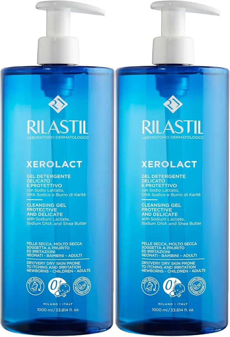 Rilastil ▫️ Xerolact - Gel de limpeza reparador para pele seca com tendência a comichão e irritação