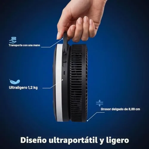 LIPETY ▫️ Ventilador de pé portátil, dobrável e oscilante - 7,8" com bateria recarregável de 16 000 mAh, USB-C; pequenos ventiladores de mesa com controlo remoto; ventilador de pé silencioso para casa, dormir, escritório e viagens 6