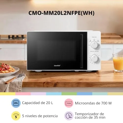 Comfee ▫️ Micro-ondas ' de 20 L e 700 W com 5 níveis ajustáveis 2