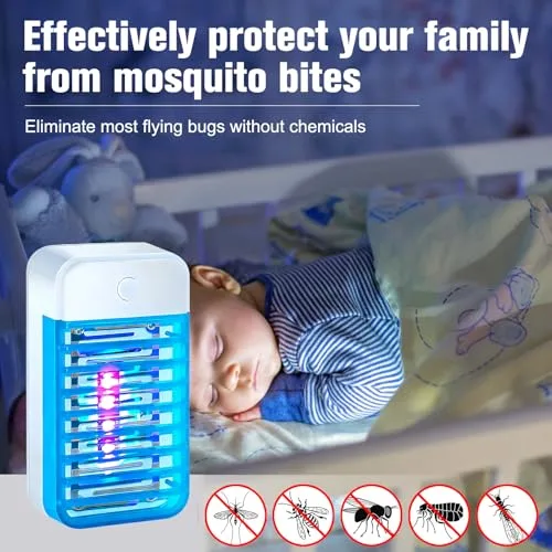 PEHTIY ▫️ Lâmpada antimosquitos, 4 unidades, repelente elétrico de mosquitos, armadilha UV para insetos, armadilha para mosquitos para interiores, para o quarto, escritório e cozinha, para moscas, mosquitos e traças 4