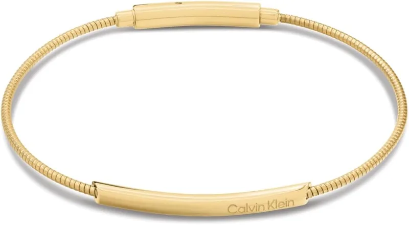 Calvin Klein ▫️ Pulseira para mulher em aço inoxidável polido com banho de ouro